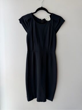 Kate Spade Black Ponte Cap Sleeve Sheath Dress